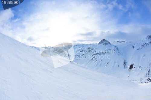 Image of High mountains under snow in the winter