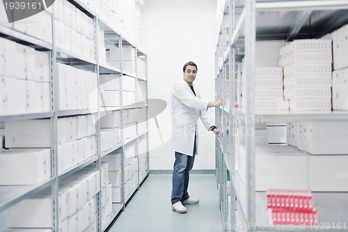 Image of medical factory  supplies storage indoor