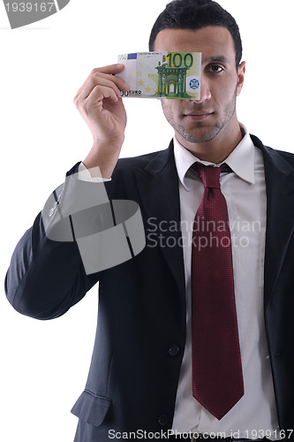 Image of Business man holding money