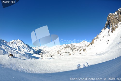 Image of High mountains under snow in the winter