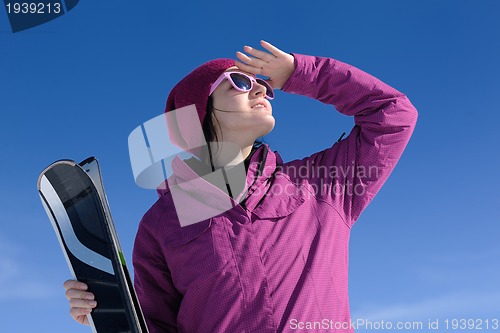 Image of winter woman ski