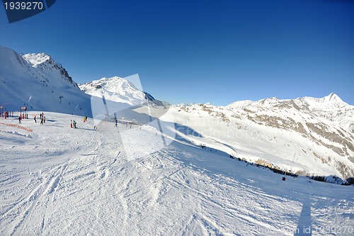 Image of High mountains under snow in the winter