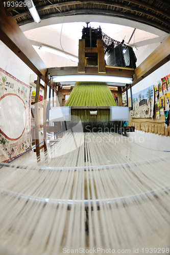 Image of traditional arabic rug production