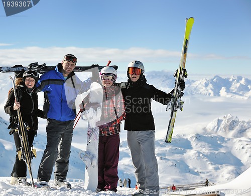 Image of people group on snow at winter season