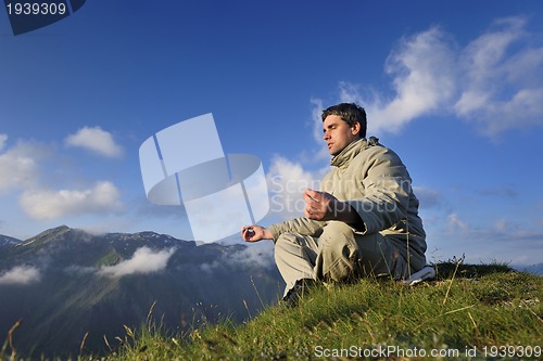 Image of fresh sunrise at mountain