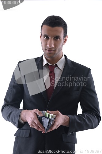 Image of Business man holding money