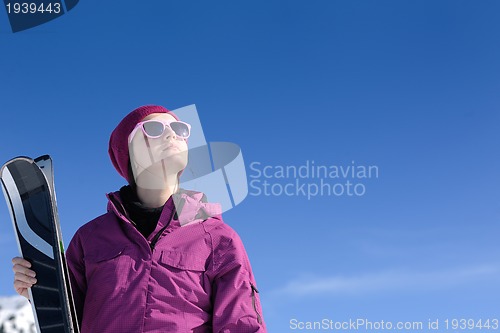 Image of winter woman ski