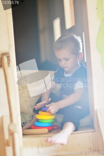 Image of cute little child play and have fun