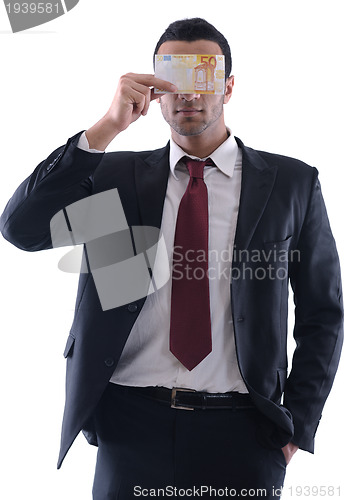 Image of Business man holding money