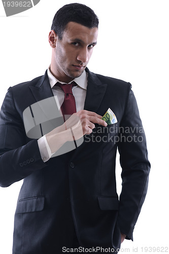 Image of Business man holding money