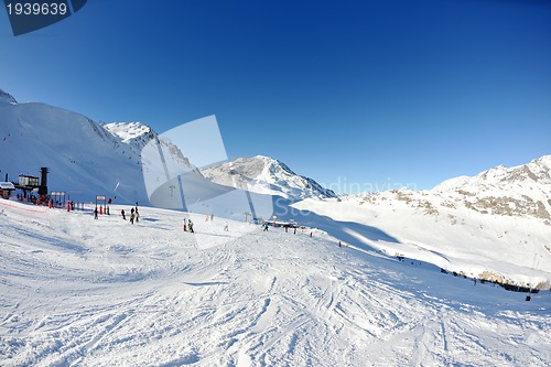 Image of High mountains under snow in the winter