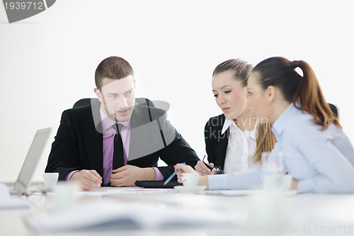 Image of Group of young business people at meeting