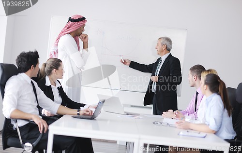 Image of Arabic business man at meeting