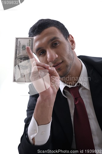 Image of Business man holding money