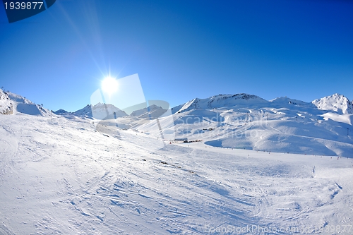 Image of High mountains under snow in the winter