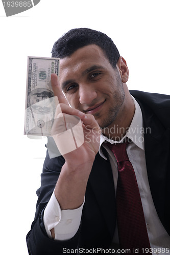 Image of Business man holding money