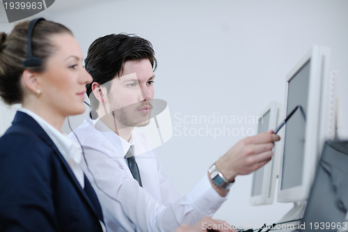 Image of business people group working in customer and helpdesk office