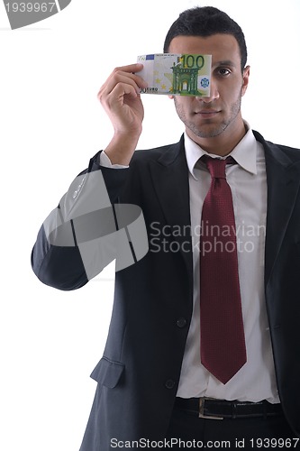 Image of Business man holding money