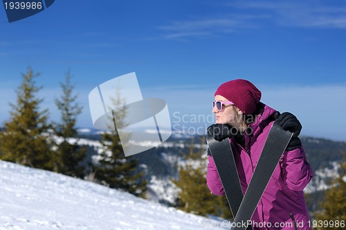 Image of winter woman ski