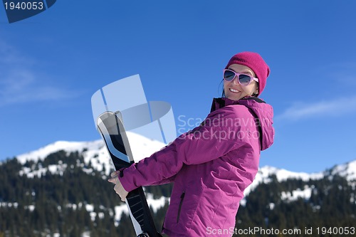 Image of winter woman ski