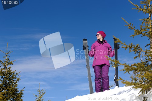 Image of winter woman ski