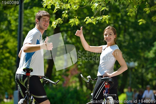 Image of Young couple jogging