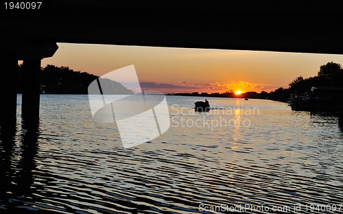 Image of sunset on river