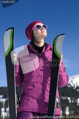 Image of winter woman ski