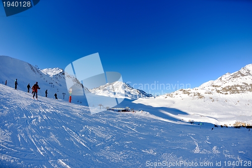 Image of High mountains under snow in the winter