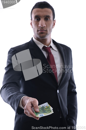 Image of Business man holding money