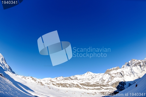 Image of High mountains under snow in the winter