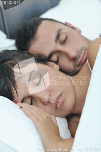 Image of young couple have good time in their bedroom