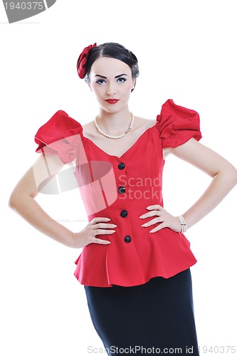 Image of beautiful young woman isolated on white