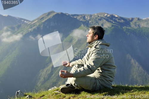 Image of fresh sunrise at mountain