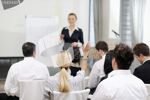 Image of business woman giving presentation