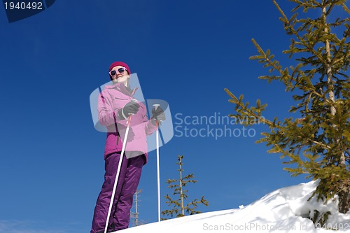 Image of winter woman ski