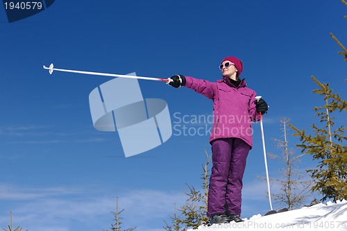 Image of winter woman ski