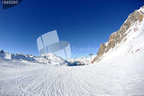 Image of High mountains under snow in the winter