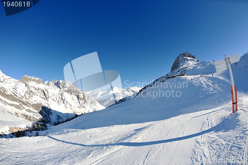 Image of High mountains under snow in the winter