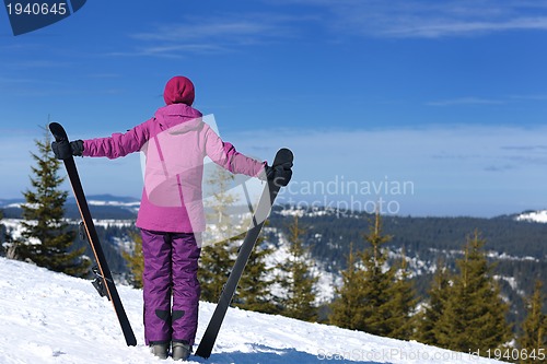 Image of winter woman ski