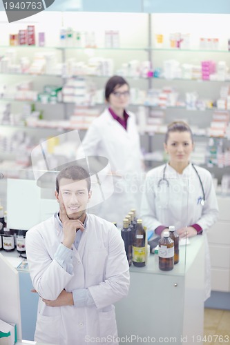 Image of pharmacy drugstore people team