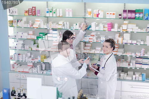 Image of pharmacy drugstore people team