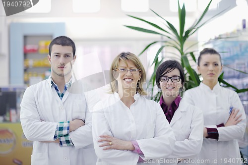 Image of pharmacy drugstore people team