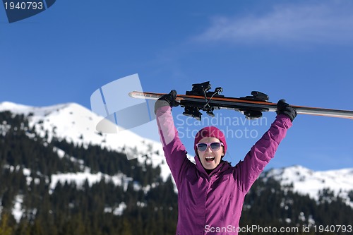 Image of winter woman ski