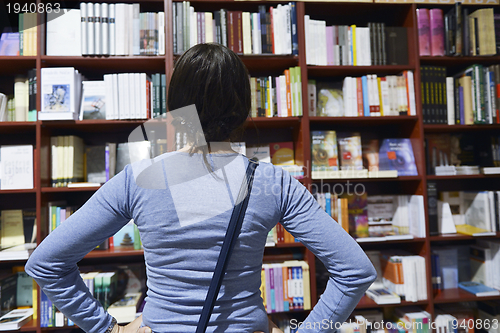 Image of female in library