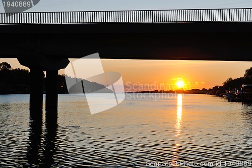 Image of sunset on river