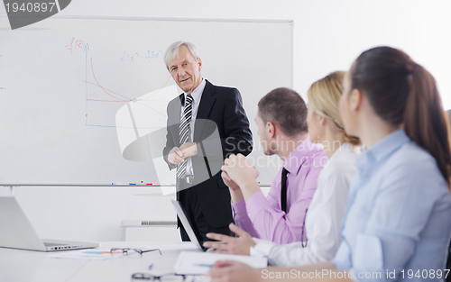 Image of Senior business man giving a presentation