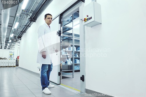 Image of medical factory  supplies storage indoor