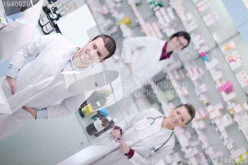 Image of pharmacy drugstore people team