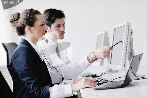 Image of business people group working in customer and helpdesk office